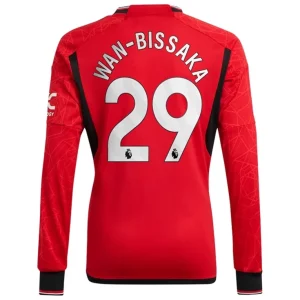 Fotballdrakt Herr Manchester United Wan-Bissaka 29 Langermet Hjemmedrakt 2023-24