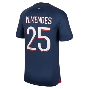 Fotballdrakt Herr Paris Saint Germain PSG N.Mendes 25 Hjemmedrakt 2023-24
