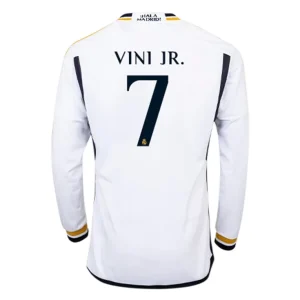 Fotballdrakt Herr Real Madrid Vinícius Júnior 7 Langermet Hjemmedrakt 2023-24